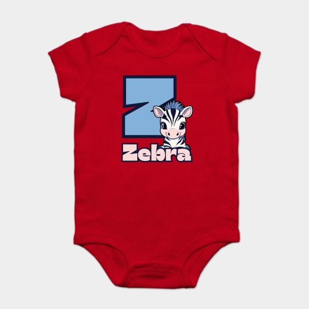 Zebra - Animal Letters - Funny & Cute Baby Bodysuit by TuncGK